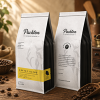 Bolsa de Fondo Plano con Cierre Zip, Empaque Premium para Exhibición en Estante, para Café Gourmet, Suministro para Marca de Tostadores de Café, Empaque para Pequeñas Cantidades