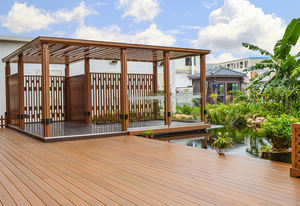 Co-Extrusion Terrasse extérieure <span class=keywords><strong>Prix</strong></span> d'usine <span class=keywords><strong>Grain</strong></span> de bois Terrasse Patio Revêtement de sol Panneaux de terrasse Terrasse de jardin - Product Image 6