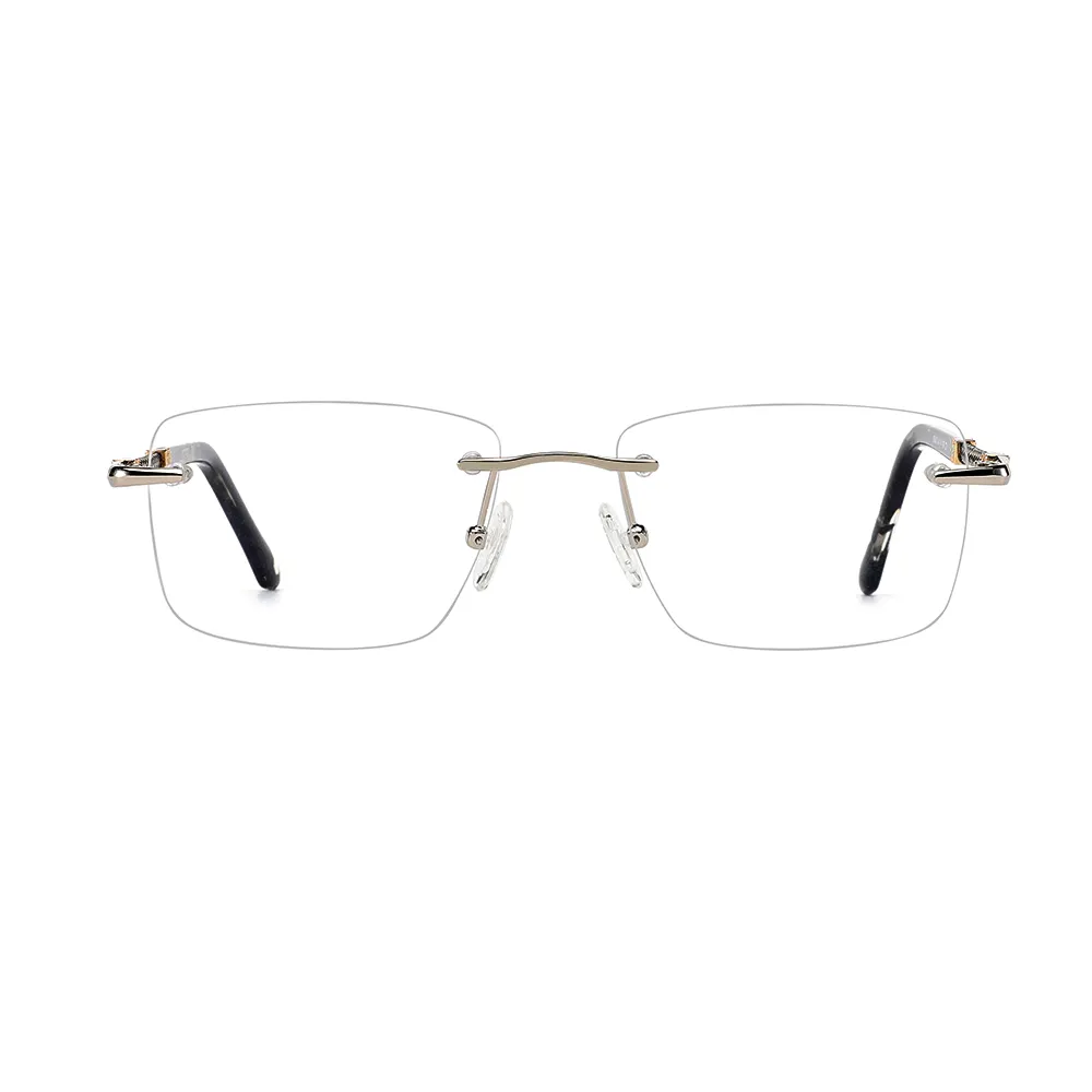 china wholesale men female eye glass clear metal frames computer rimless frames eyeglasses optical glasses