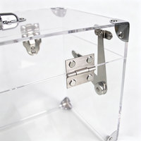 Luxuriöse Transparente Acryl-Aufbewahrungstruhe mit Silbernem Edelstahl-Verschluss Kantenschutz Große Acryl-Aufbewahrungsbox