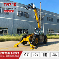 Chariot télescopique tout-terrain 4x4 pour la manutention de structures en acier et de coffrages sur les chantiers de construction