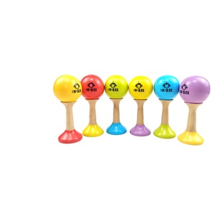 Bolas de arena de madera Orff, percusión manual con base, herramienta educativa colorida para la primera infancia - Product Image 4