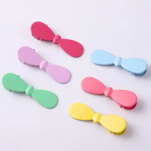 Colorful Solid <b>Bow</b> Hair <b>Clip</b> 10 Cm Duckbill <b>Clip</b> For Daily Use Plastic Resin Unisex Headdress - Product Image 4