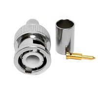 Connecteur RF BNC mâle à sertir Q9 en laiton pour câbles RG58, RG223, LMR240, RG6, 5D-FB, LMR300, 5DFB pour caméras de sécurité CCTV HD-SDI