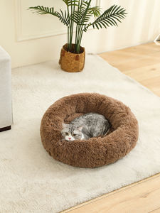 40 см до 100 см плюшевая кровать для собак пончики круглое гнездо мягкое гнездо для кошек оптом Роскошная пушистая кровать для домашних животных - Product Image 5