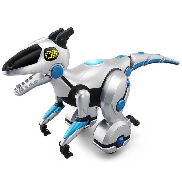 Children Puzzle Electric Remote Control Toy With Music and Light up Remote Control Dinosaur Gesture-Sensing Robot Toy