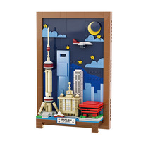 Set de Bloques de Construcción Cosmopolitan 509 Piezas, Edificio Skyline de Shanghái, Ladrillos MOC Esquemáticos para Proyectos STEM Infantiles