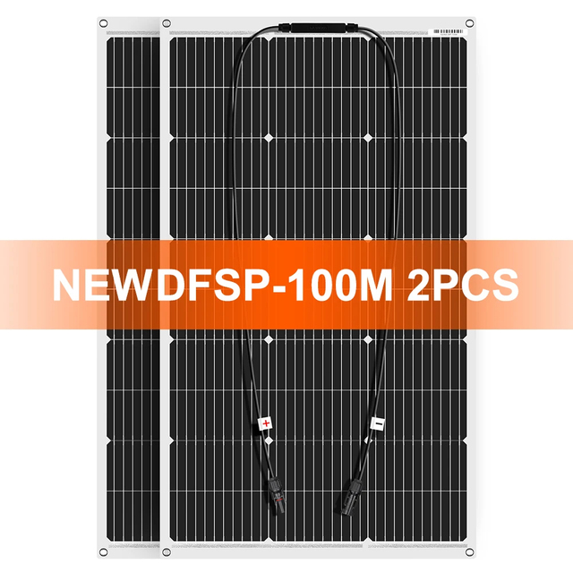 DOKIO Top Selling 100W 2PCS Flexible Solar Panel for RV, Caravan, Yacht, Boat and Golf Cart 100W 200W 400W 600W 800W 100W