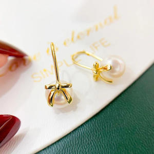 WENCHI S925 - Accesorios de Plata para Manualidades con Perlas, Soporte Vacío y Lazo para Pendientes de Joyería con Cuentas Redondas de 7-8 mm, Modelo 11139, China - Product Image 2