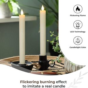 Bougies coniques sans <span class=keywords><strong>flamme</strong></span> Comforder, <span class=keywords><strong>LED</strong></span> scintillantes, minuterie 6H, écologiques, en <span class=keywords><strong>cire</strong></span> véritable, design côtelé, décoration d'intérieur, Diwali - Product Image 6