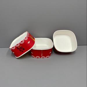 Phân Hủy Sinh Học Salad Trái Cây Bento <span class=keywords><strong>Container</strong></span> Hình Chữ Nhật Vuông Đóng Gói Kraft Craft Giấy Bát Với Nắp - Product Image 2