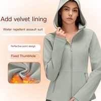 Veste Softshell à Capuche Personnalisée OEM ODM pour Femme, Doublure Polaire, Coupe-Vent, Thermique, Chaude, Décontractée, pour Randonnée et Sports de Plein Air D26123