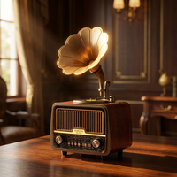 ELETREE YG-7020 Radio Gramophone Vintage avec Haut-parleur Audio Sans Fil FM AM SW USB TF Lecteur MP3 Décoration Rétro pour la Maison Cadeau