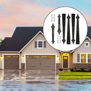 Noir FaBlack Faux Charnières Poignées Kit De Quincaillerie En Acier Grange Porte <span class=keywords><strong>Garage</strong></span> Charnières Poignées Décoratif Porte De <span class=keywords><strong>Garage</strong></span> Porte Matériel - Product Image 3