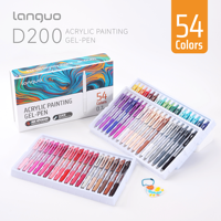 Lot de 54 marqueurs acryliques rétractables professionnels de 0,7 mm à pointe en bois, pour journalisation et peinture sur roche DIY