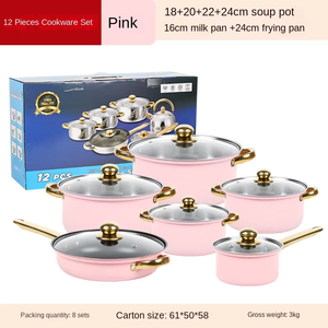 Bộ dụng cụ nấu ăn bằng thép không gỉ 12 món, thiết kế hiện đại, không khói, an toàn với lò nướng và máy rửa chén, xuất khẩu. - Product Image 2