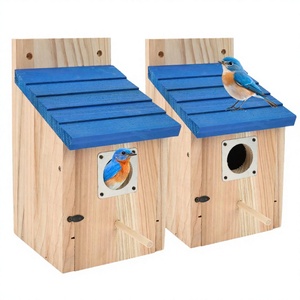 Bain d'oiseaux décoratif vintage en bois, piquet de jardin extérieur, décoration de jardin antique, mangeoire à oiseaux en forme de feuille - Product Image 3