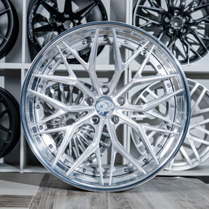 Cerchi Forgiati per Auto dal Nuovo Design Multi-Razze con Finitura Frontale Spazzolata e Canale Lucidato per 911 718 - Product Image 1