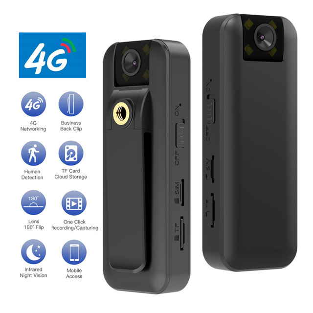2026 4G Wireless Mini Camera 4K High Definition Phone Remote Video Recorder Worn Small Body Cam Night Vision DV Black