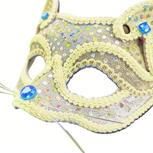 จมูกแมวประดับเลื่อมและเพชรเทียม เหมาะสำหรับงานแฟนซีและงานคอสเพลย์คาร์นิวัล - Product Image 3