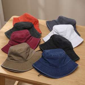 Wholesale Fashion Custom Print Embroidered Denim Casual Vintage Washed Cotton Adjustable Bucket <b>Hat</b> <b>Summer</b> Travel Unisex - Product Image 2
