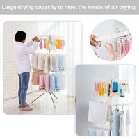 Support pour balcon intérieur et extérieur Séchoir à linge debout Séchoir à linge pliable à 3 niveaux