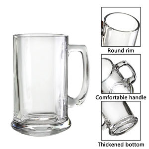 Venta al por mayor de vasos de cerveza transparentes con logotipo personalizado 400ml 500ml 650ml tazas para beber con mango Stein vasos baratos para <span class=keywords><strong>Pub</strong></span> Bar - Product Image 4