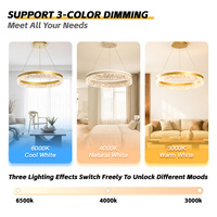 Lustre suspendu LED rond moderne nordique contemporain, réglable en hauteur, à intensité variable, en acrylique de luxe