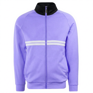 เสื้อแจ็คเก็ตแทร็ค MERITORIOUS INTERNATIONAL รุ่น Unisex สำหรับใส่ลำลองหรือเล่นกีฬา แบบซิป OEM ODM ขายส่ง กันน้ำ สำหรับฤดูหนาว ลายทางสีขาว สไตล์ไฮสตรีท - Product Image 6
