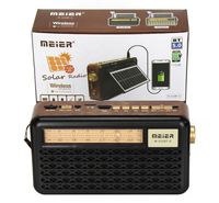 Radio AM FM SW solaire sans fil USB TF avec lumière LED Meier M-522BT-S, prix d'usine