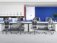Silla de Oficina Ergonómica con Soporte Lumbar, Reposacabezas de Malla Transpirable, Silla de Escritorio para Computadora, para Reuniones de Personal y Capacitación