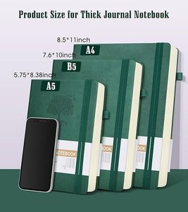Cuaderno A4 A5 A6 B5 de cuero personalizado, Mini cuaderno Retro de tapa dura, grabado en relieve para lácteos, hilo de coser para tomar notas de negocios - Product Image 2