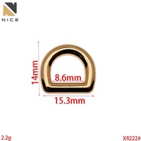 Stok tersedia paduan seng setengah lingkaran D cincin gesper DIY tas tangan aksesoris kualitas baik logam berbentuk D menghubungkan cincin gesper