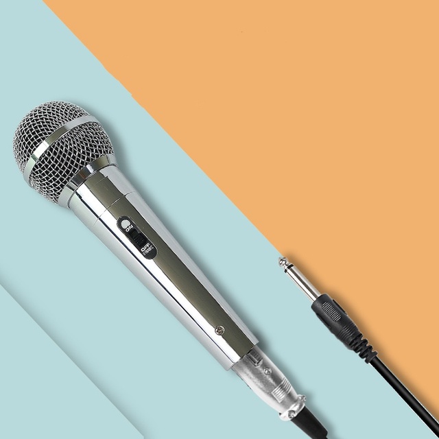Wired Dynamic Microphone for Conference and Stage Silver Handheld Microphone