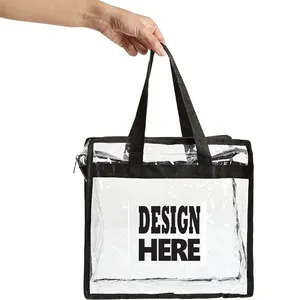 กระเป๋าถือใสแบบพกพา โพลีเอสเตอร์ทันสมัย สั่งทำได้ ขายดี กันน้ำ มีซิป พิมพ์โลโก้ กระเป๋าเป้สะพายหลังสำหรับโปรโมชั่น - Product Image 5