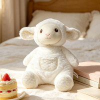 Série de jouets en peluche super doux pour bébés, animaux brodés (mouton, chat, faon, girafe), rembourrés en coton PP, pour anniversaire et anti-stress