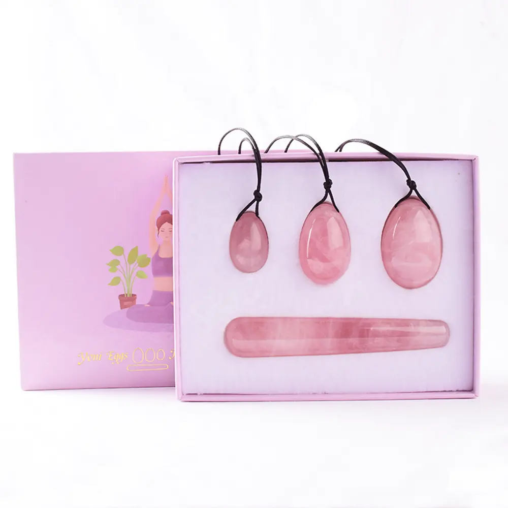 Pietra curativa di cristallo naturale uova di Yoni rosa uova di quarzo di giada per regali da donna