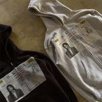 Sweat-shirts à fermeture éclair avec capuche en coton épais 600 g/m²