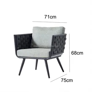 Tuinmeubilair Hotel Design Outdoor Lounge Stoel Touw Weven Patio Sofa Set