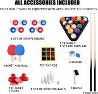 Mesa Multijuegos 6 en 1 Plegable: Billar, Hockey, Tenis de Mesa, Bolos, Shuffleboard, Tres en Raya, Ligera
