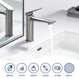 Jboyun Basin Faucet Single Handle Deck Mount Ceramic Valve Core Copper Faucet For Washbasin - Product Image 2