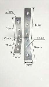 Soporte de Esquina de Hierro Resistente 100X100X19 con Recubrimiento de Zinc y Pintura en Polvo, Herraje para Muebles de Madera y Marcos Metálicos - Product Image 2
