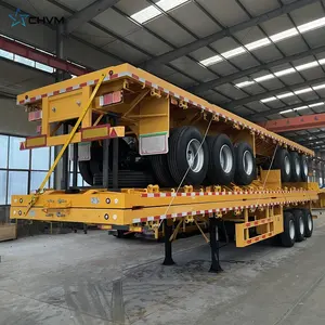 Flatbed ट्रक ट्रेलर 50 टन 40ft Flatbed ट्रक ट्रेलरों कंकाल कार्गो बिक्री के लिए 20ft कंटेनर ट्रेलर
