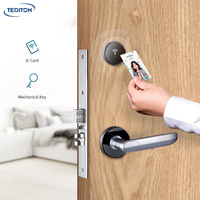 Tediton Retrofit Smart Lock con WiFi/NFC/Blue Electronic Card Lock Hotel para puerta Delantera se adapta al cerrojo existente