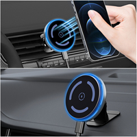 Portable en alliage d'aluminium voiture évent support de charge sans fil tableau de bord support de téléphone magnétique 15W chargeur sans fil voiture