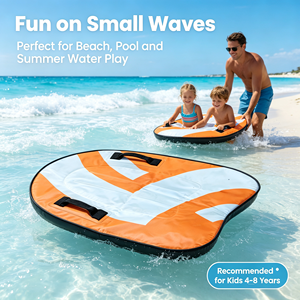 Bodyboard Gonfiabile per Bambini, Tavola da Surf Pieghevole con Doppia Camera d'Aria e Maniglie, Leggera per Giochi d'Acqua - Product Image 5