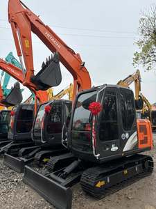 Mini-excavatrice sur chenilles hydraulique Hitachi ZX60 d'occasion, 6 tonnes, d'origine japonaise, faible nombre d'heures de fonctionnement, moteur Yanmar, pompe et roulement inclus, à vendre - Product Image 1