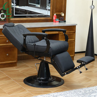 Chaise de barbier ergonomique hydraulique moderne Jincheng, rotation à 360 degrés, hauteur réglable, portable, en cuir PU, pour utilisation en salon de coiffure