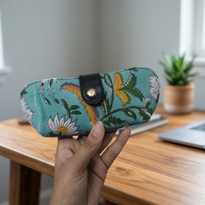 Wholesale Handmade Polyester/Cotton/Metallic 80g Discharge Printed Fabric Sunglasses Goggles Eyeglasses <b>Case</b> Holder Pouches - Product Image 3