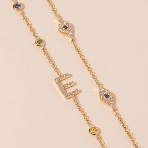 Set Bracciale a Catena con Anello Regolabile Occhio Malvagio con Diamanti in <span class=keywords><strong>Argento</strong></span> Sterling 925 alla Moda Trendy S925 con Zirconi - Product Image 3
